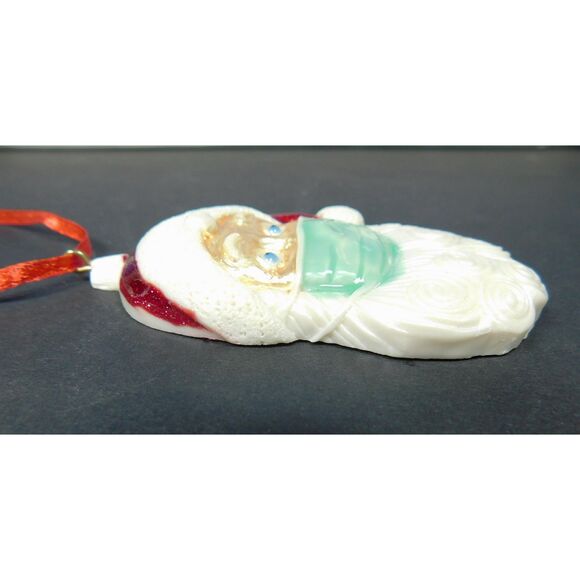 Santa Claus Head Christmas Ornament Wearing Medical Mask 3" - Picture 3 of 8